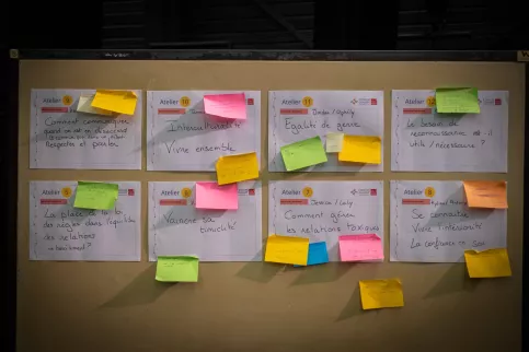 Propositions de jeunes sur des post-it